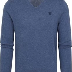Lamswollen Truien Gant Trui Lamswol Blauw -Truien & Vesten Verkoop winkel 75605 1 1